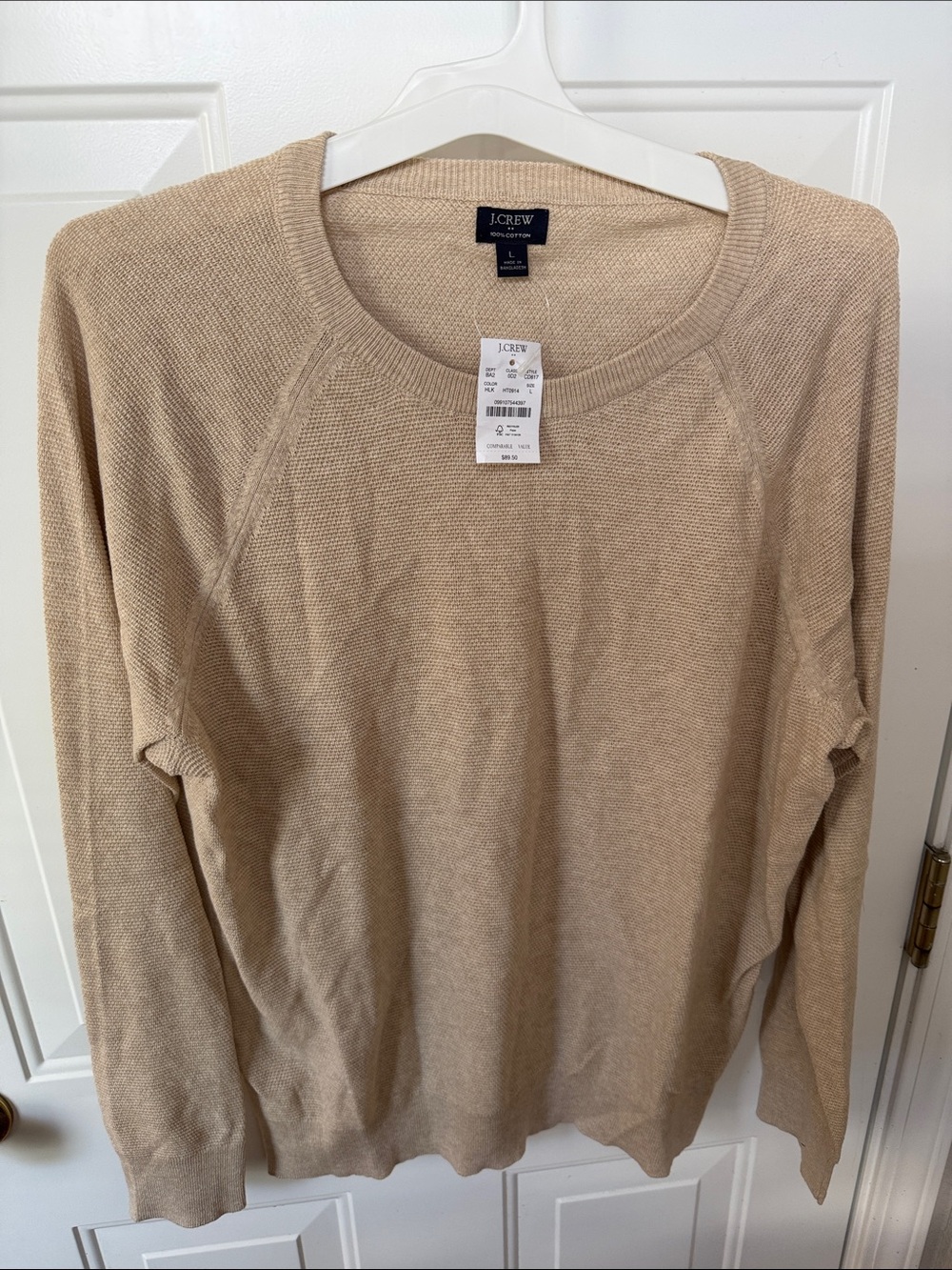 J.Crew Lightweight Cotton Sweater in Beige